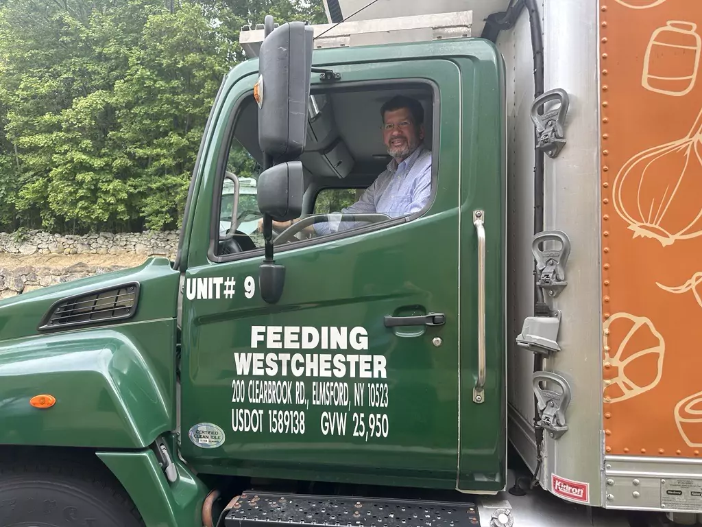 image of truck with Feeding Westchester on side