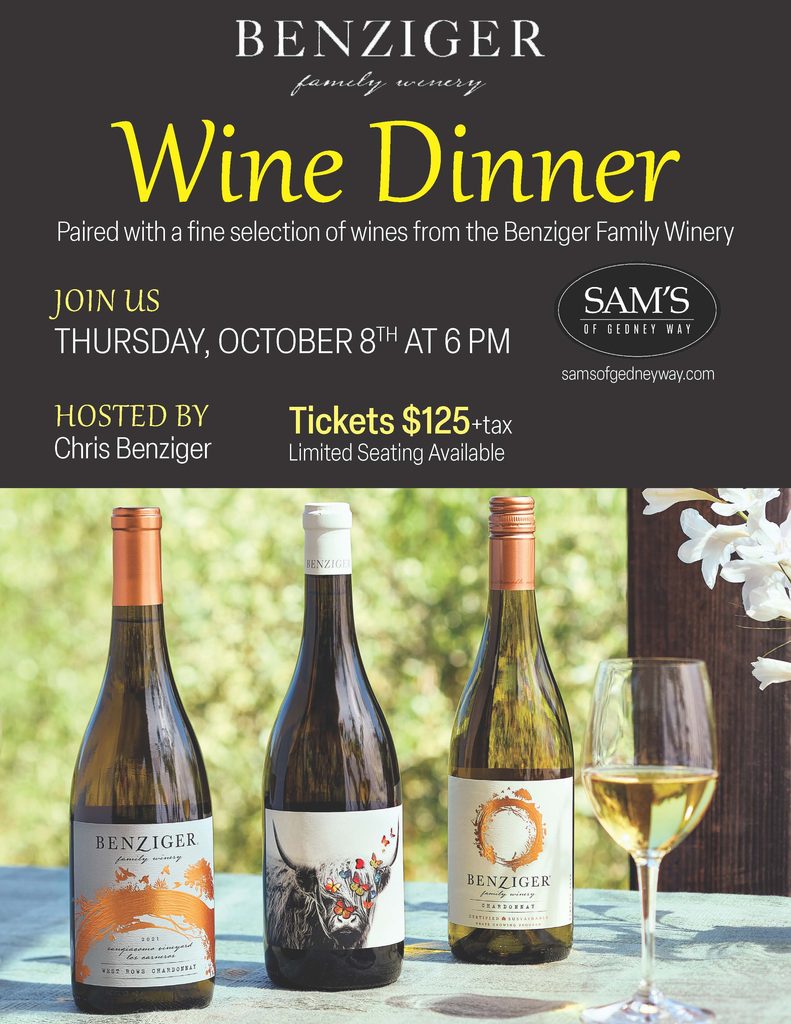 October 8th Wine Dinner Flyer